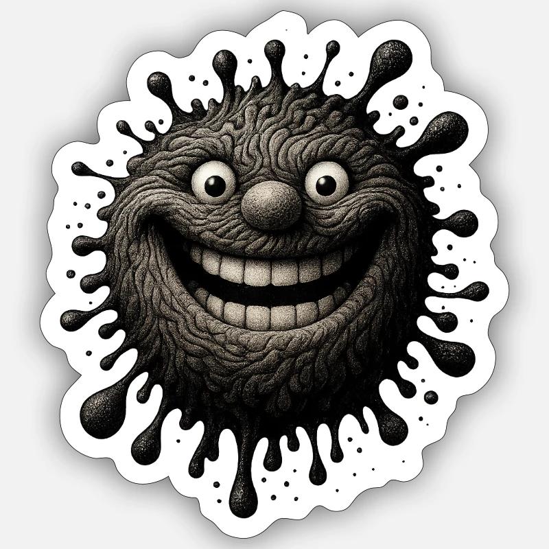 Macchia d'inchiostro - Sticker formato S (10 x 10 cm) - bianco opaco
