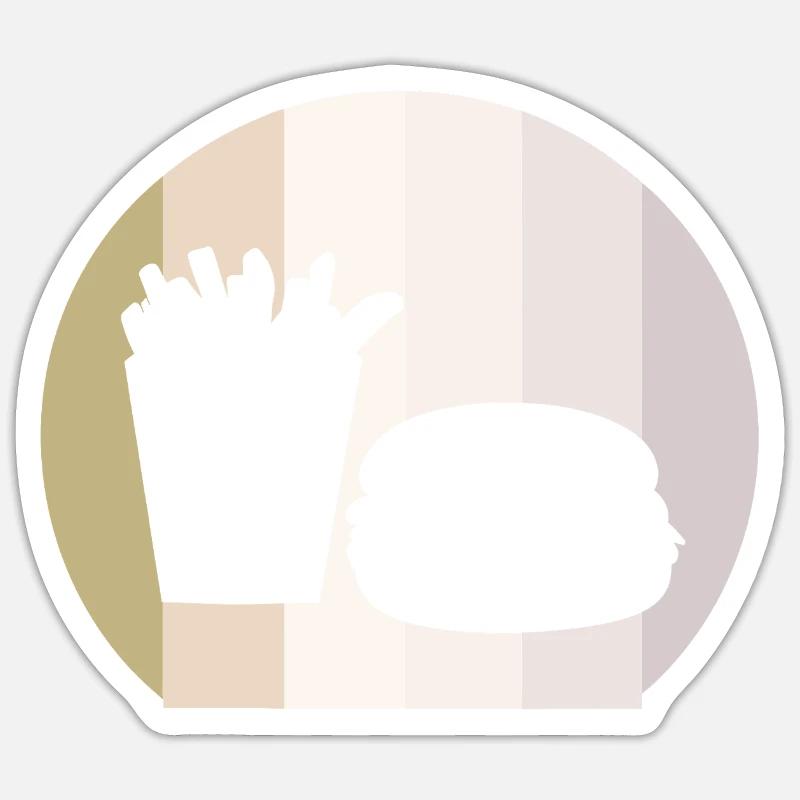 Burger BBQ Cheeseburger - Sticker taille S (10 x 10 cm) - blanc mat