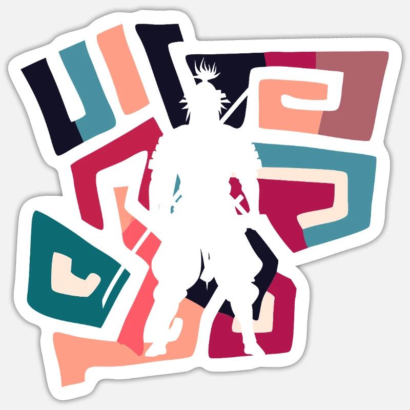 Samurai Ninja - Sticker Größe S (10 x 10 cm) - Mattweiß