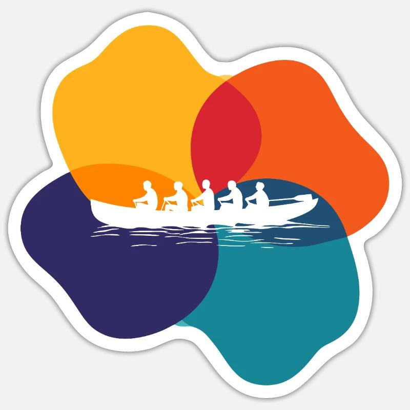 Techniques d’aviron sur l’eau Rivière Sticker taille S (10 x 10 cm)