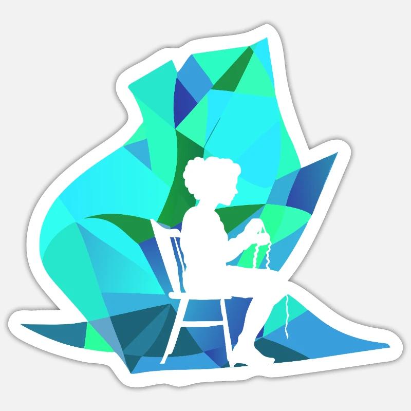 Stricken Pullover Haekeln Sticker Größe S (10 x 10 cm)