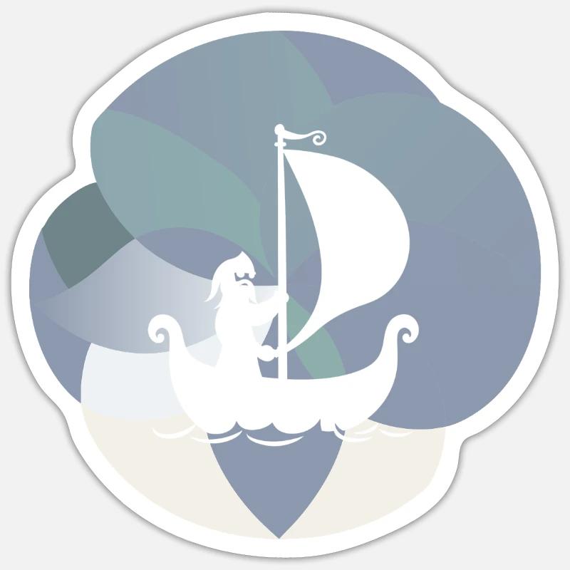 Vikings, Scandinavie, Suède - Sticker taille S (10 x 10 cm) - blanc mat