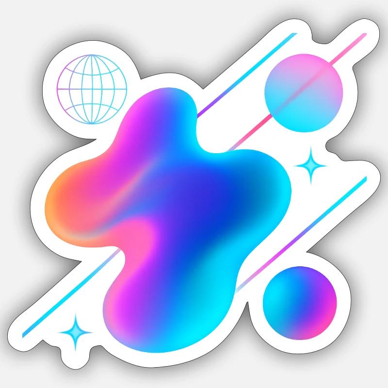 Abstract - Sticker size S (10 x 10 cm) - white matte