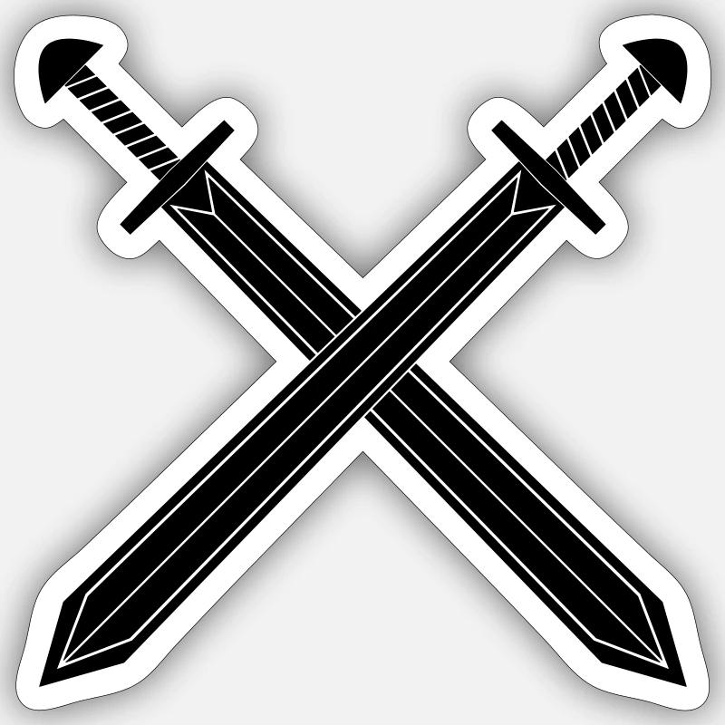 Épée - Sticker taille S (10 x 10 cm) - blanc mat