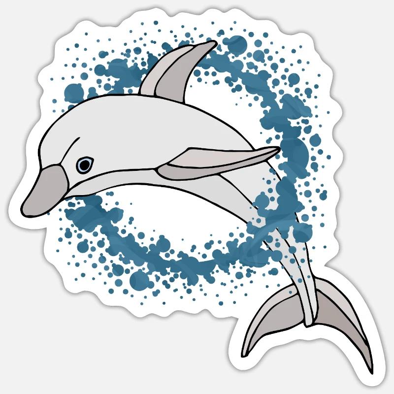 Dolphin - Sticker size S (10 x 10 cm) - white matte