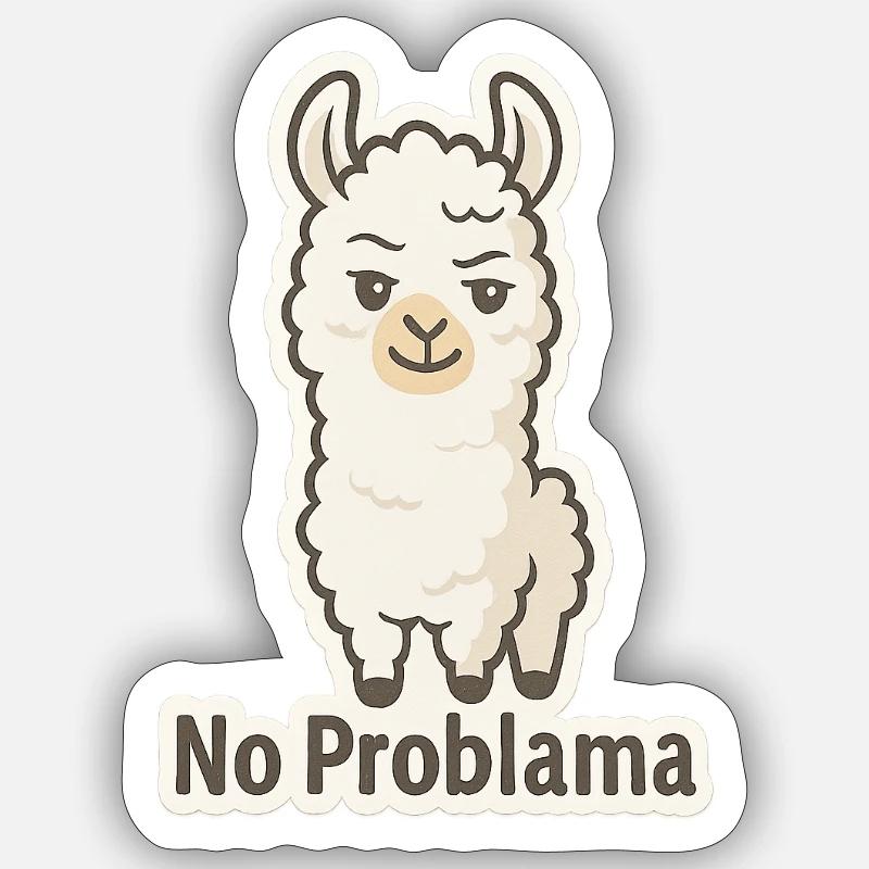 Pas de Problama ! - Sticker taille S (10 x 10 cm) - blanc mat
