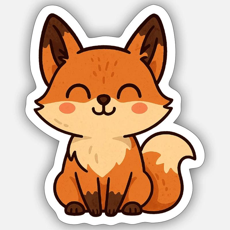 Fuchs - Sticker Größe S (10 x 10 cm) - Mattweiß