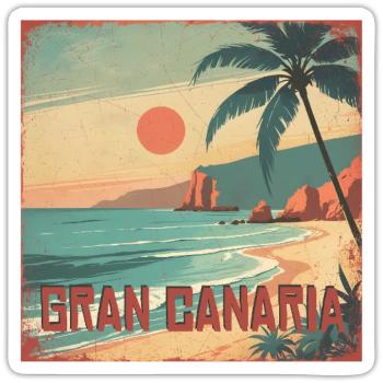Gran Canaria - Sticker size S (10 x 10 cm) - white matte - Front