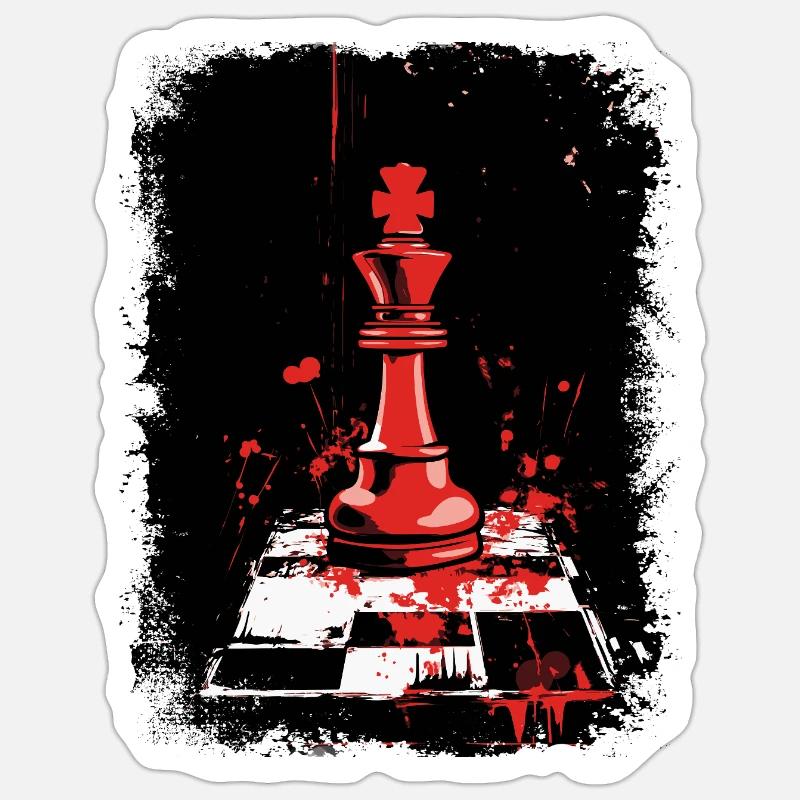 Pièce d’échecs roi - Sticker taille S (10 x 10 cm) - blanc mat