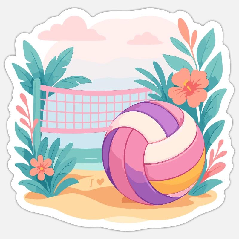 Sunset Spike – Beach Vibes Only - Sticker Größe S (10 x 10 cm) - Mattweiß