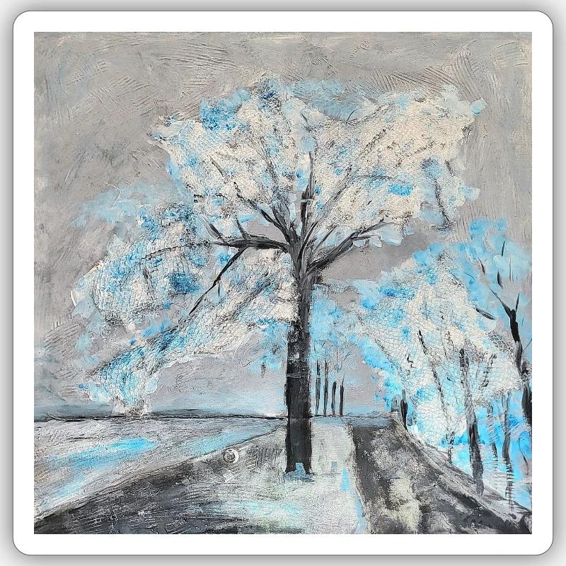 hiver - Sticker taille S (10 x 10 cm) - blanc mat