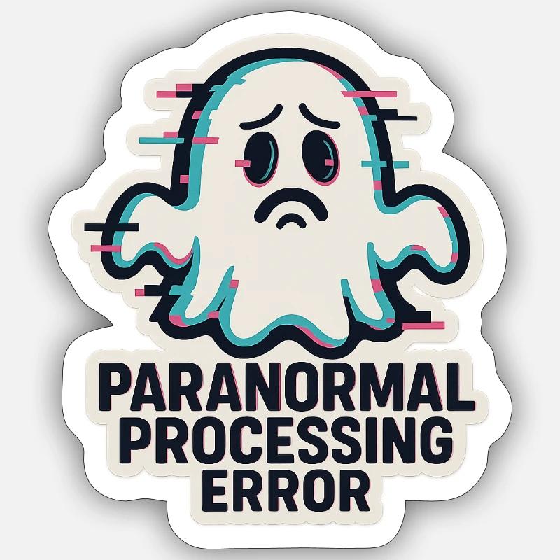 Paranormal Processing Error - Glitchy Ghost - Sticker Größe S (10 x 10 cm) - Mattweiß