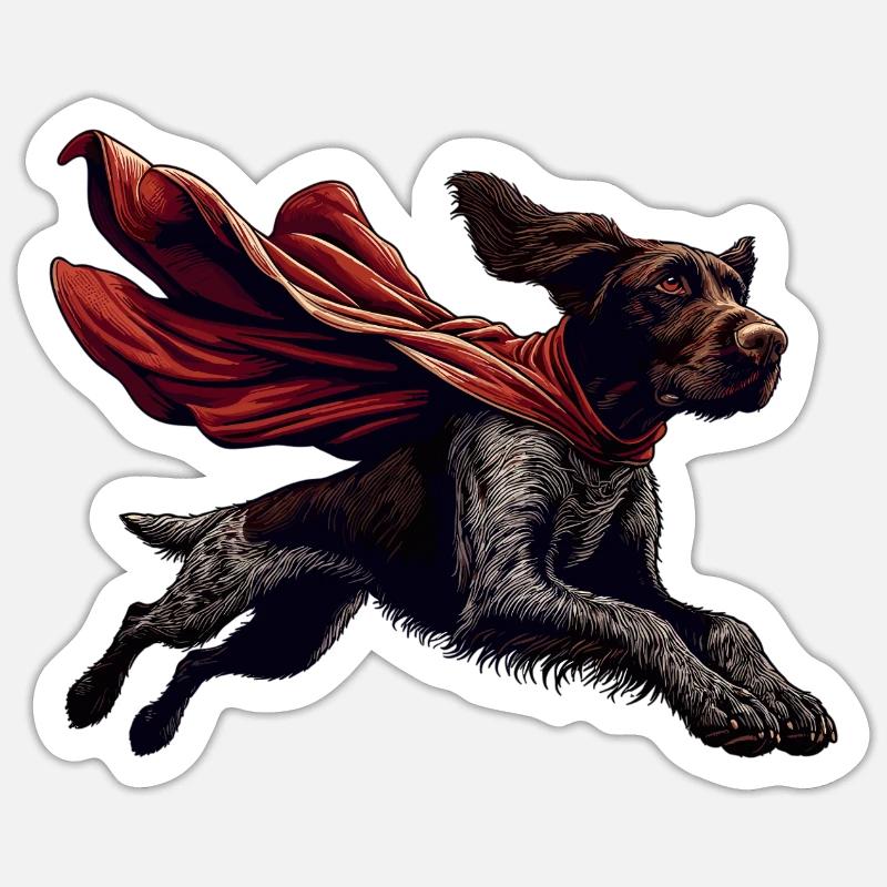 Super Hund Deutsch Drahthaar DD Pointer Geschenk Sticker Größe S (10 x 10 cm)
