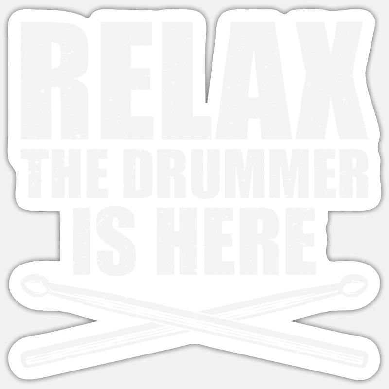 Batteur - Sticker taille S (10 x 10 cm) - blanc mat
