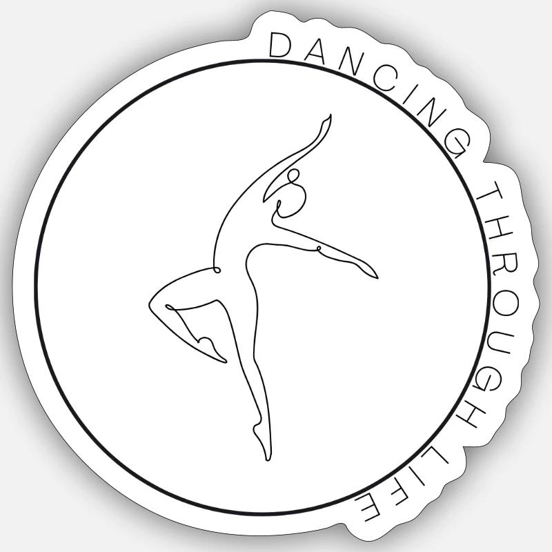Dancing through life - Sticker size S (10 x 10 cm) - white matte
