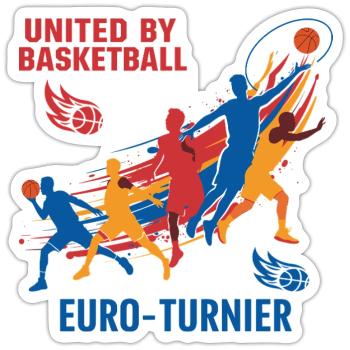 Basketball Turnier - Sticker Größe S (10 x 10 cm) - Mattweiß - Vorne