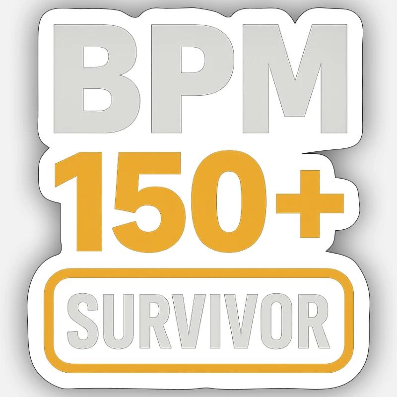 BPM 150 Survivor - Sticker Größe S (10 x 10 cm) - Mattweiß