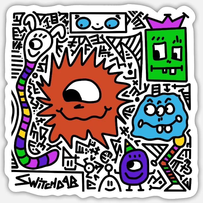 AMUSEMENT - Sticker taille S (10 x 10 cm) - blanc mat