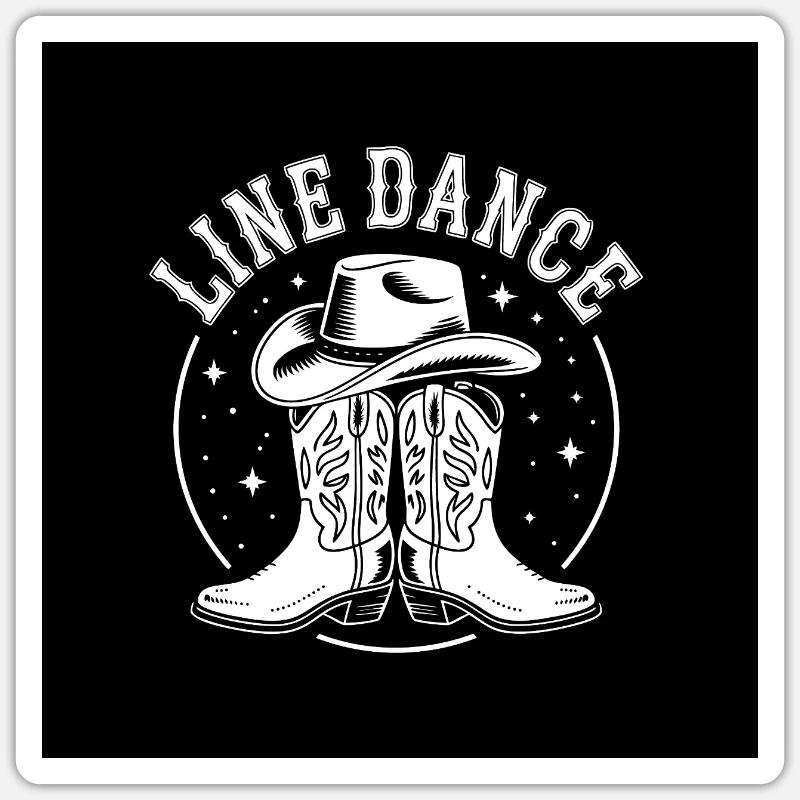 Line Dance Button Magnet Linedance Tanzhobby Sticker Größe S (10 x 10 cm)