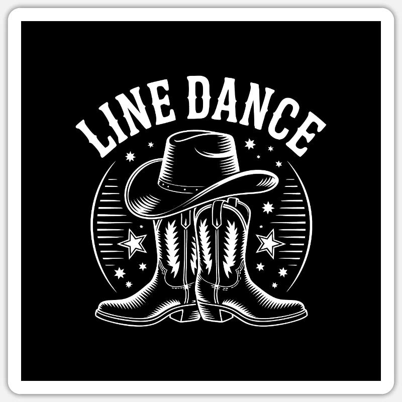 Line Dance Button Magnet Linedance Tanzhobby Sticker Größe S (10 x 10 cm)