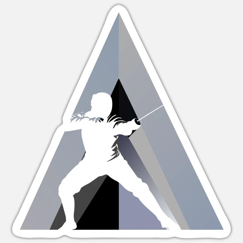 Fechten Schwertkampf - Sticker Größe S (10 x 10 cm) - Mattweiß