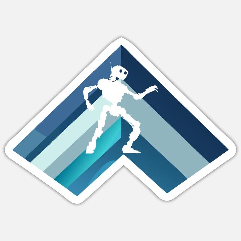 Roboter Tech Cyborg Sticker Größe S (10 x 10 cm)