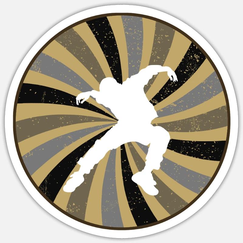 Breakdance Body Popping - Sticker taille S (10 x 10 cm) - blanc mat