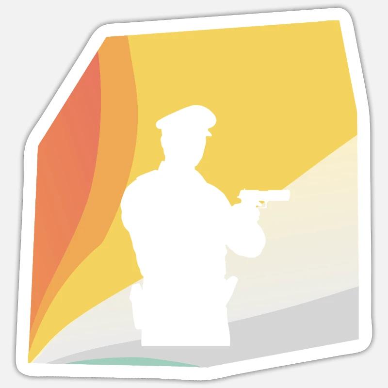Streife Polizei Verbrechensbekaempfung - Sticker Größe S (10 x 10 cm) - Mattweiß