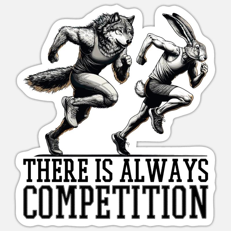 Competition Hare and Wolf Competition Gift Sticker size S (10 x 10 cm)