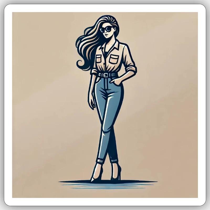 Selbstbewusster Chic - Sticker Größe S (10 x 10 cm) - Mattweiß