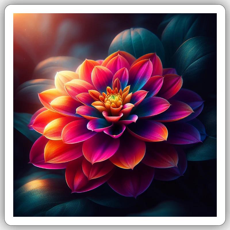 Floraison printanière - Sticker taille S (10 x 10 cm) - blanc mat