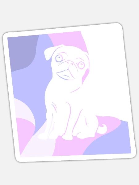 Mops Koeter Bulldogge - Sticker Größe S (10 x 10 cm) - Mattweiß