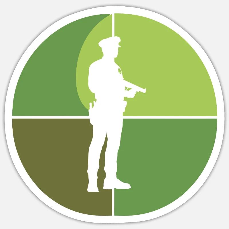 Beamter Sicherheit Verbrechensbekaempfung Sticker Größe S (10 x 10 cm)