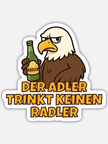 No-Radler-Adler - Sticker Größe S (10 x 10 cm) - Mattweiß