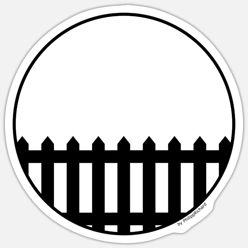 Einfach ein Zaun - Sticker Größe S (10 x 10 cm) - Mattweiß