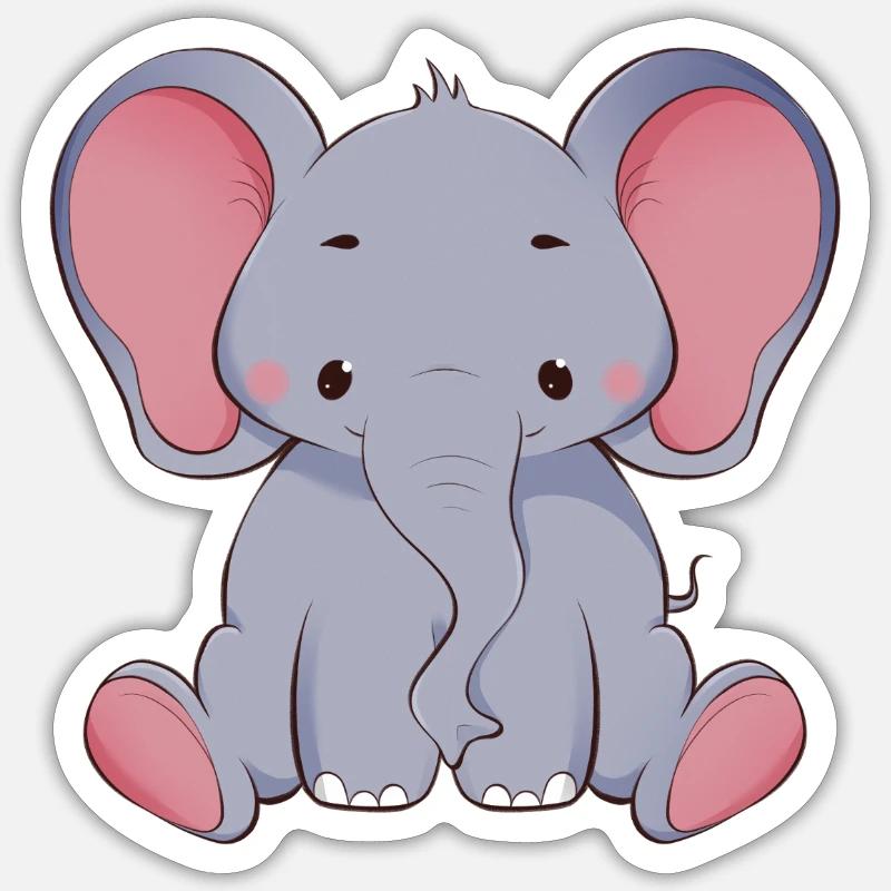 Elephant - Sticker size S (10 x 10 cm) - white matte