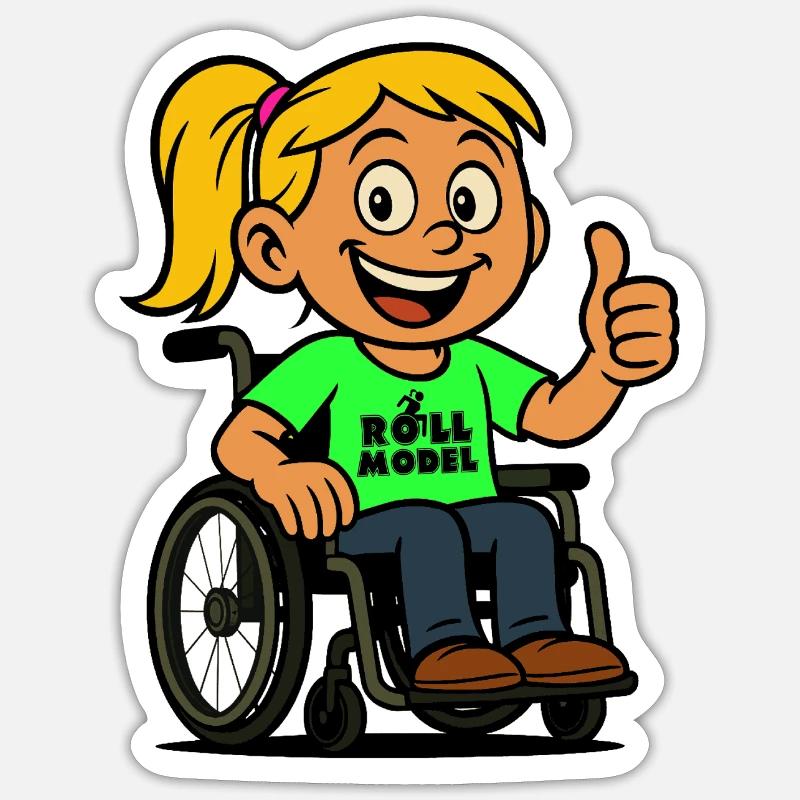 Lolla modèle d’utilisateurs de fauteuils roulants. Fauteuil roulant # Sticker taille S (10 x 10 cm)