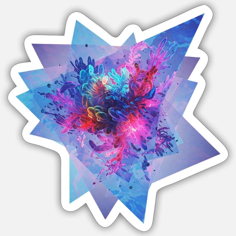 Fractal Pulse Sticker Größe S (10 x 10 cm)