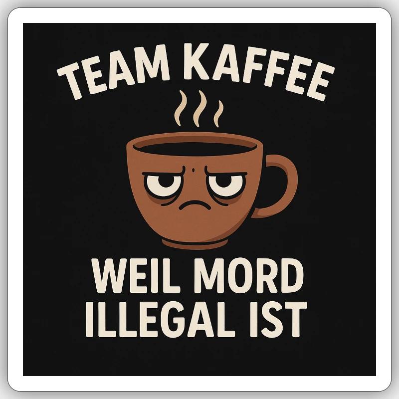Café d’équipe - Sticker taille S (10 x 10 cm) - blanc mat