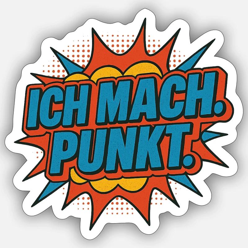 Ich mach Punkt Comic - Sticker Größe S (10 x 10 cm) - Mattweiß