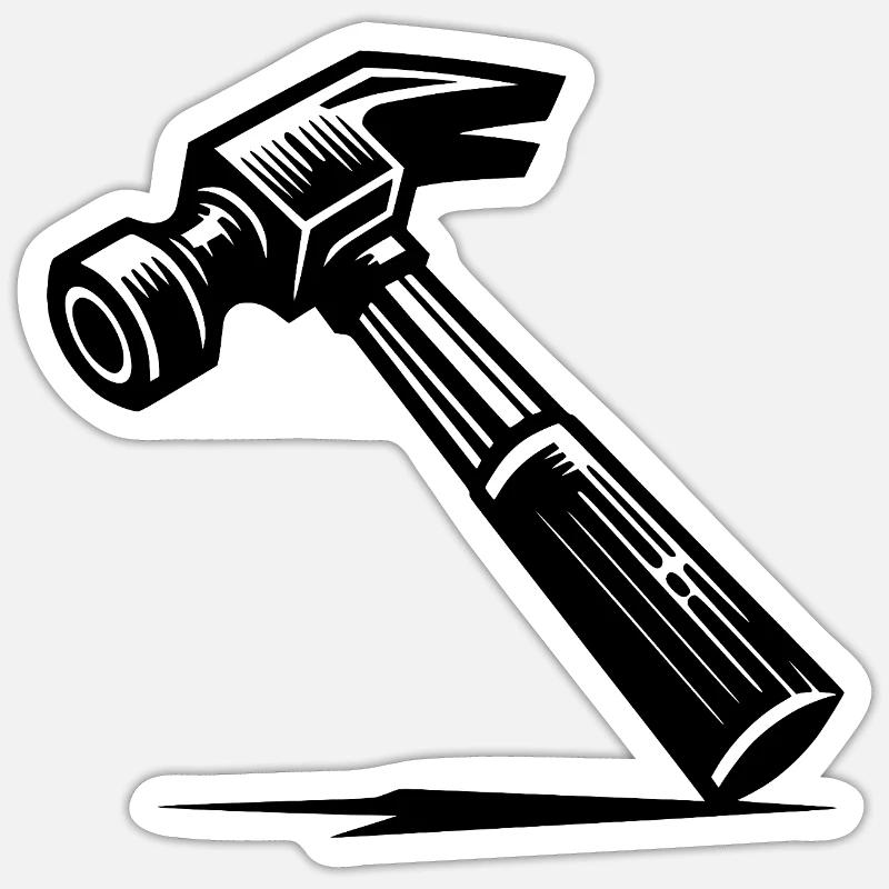 Creativity needs a carpenter's hammer - Sticker size S (10 x 10 cm) - white matte
