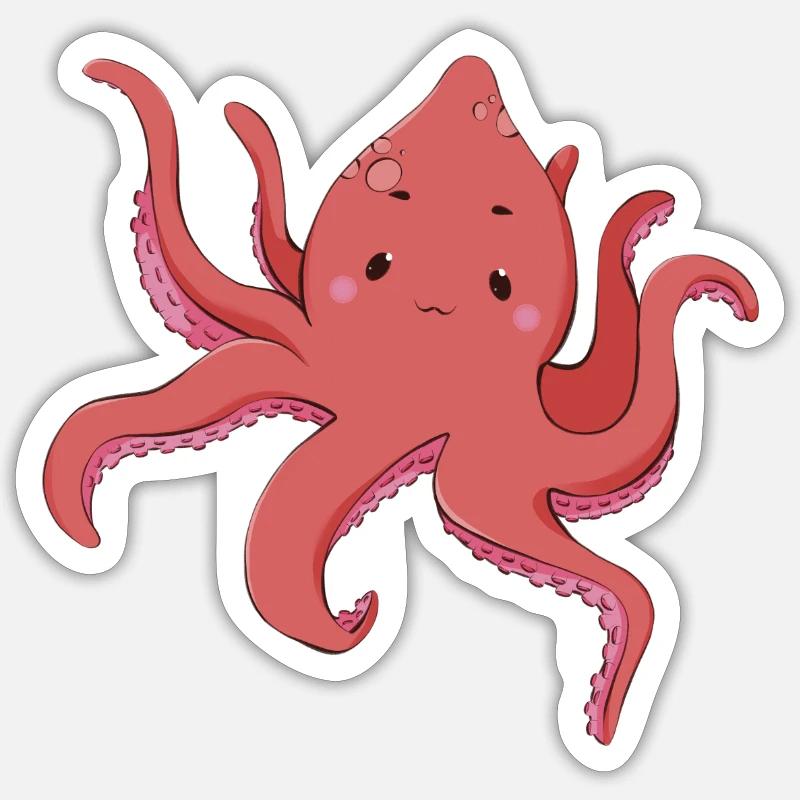 Octopus - Sticker size S (10 x 10 cm) - white matte