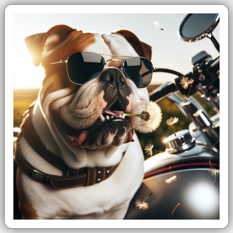 Bouledogue américain - Sticker taille S (10 x 10 cm) - blanc mat