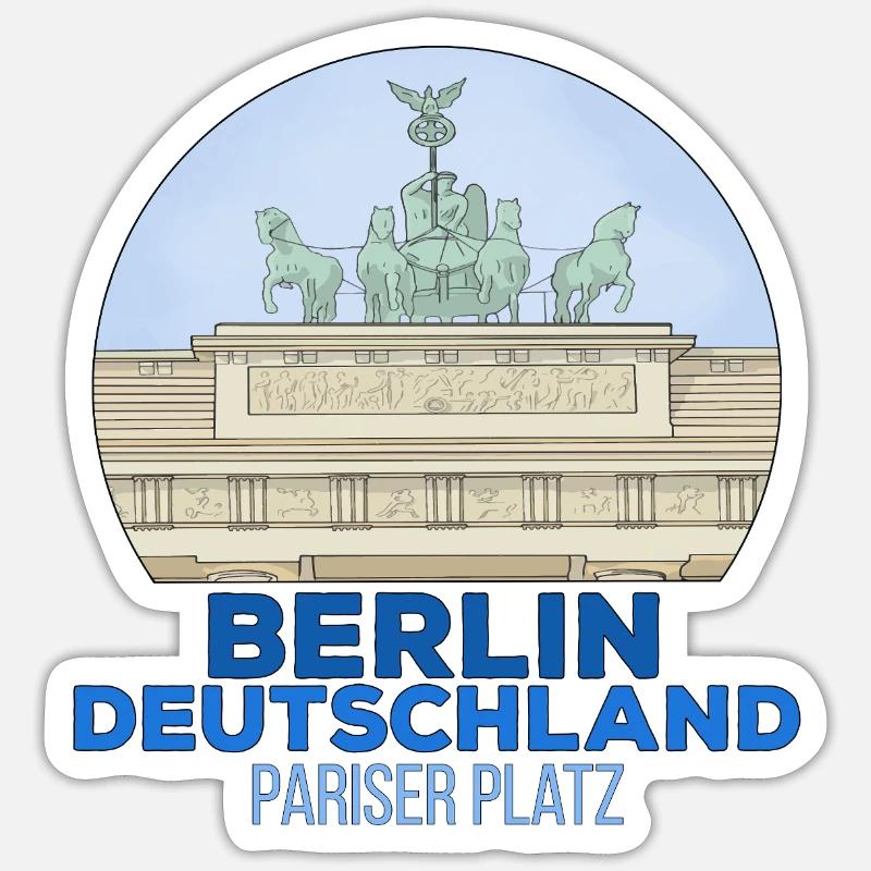 Pariser Platz Berlin - Sticker Größe S (10 x 10 cm) - Mattweiß