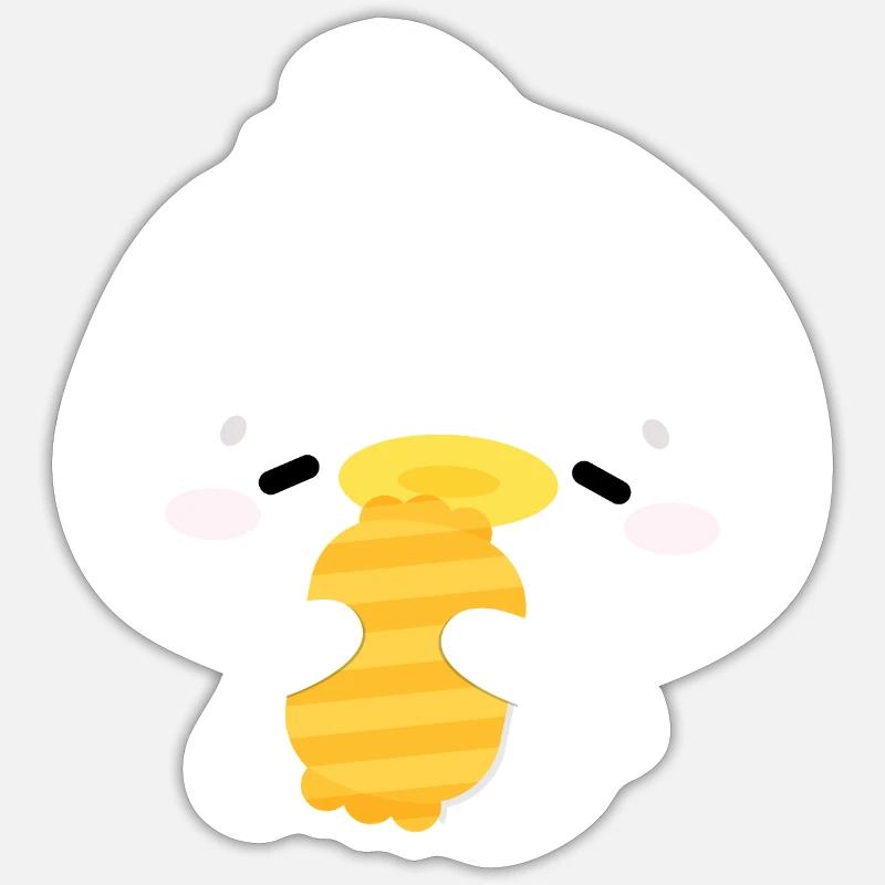 Sleepy Duck - Sticker size S (10 x 10 cm) - white matte
