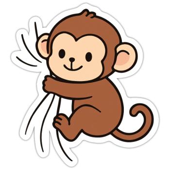 Dear little monkey - Sticker size S (10 x 10 cm) - white matte - Front