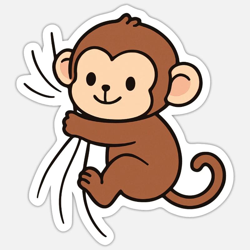 Liebes kleines Äffchen Sticker Größe S (10 x 10 cm)