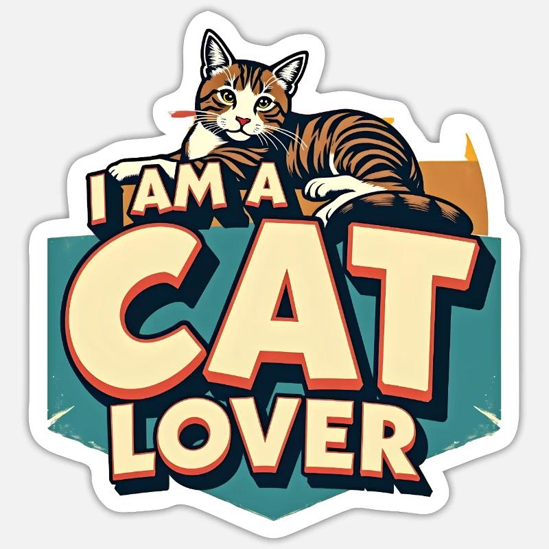 I am a Cat Lover - Sticker size S (10 x 10 cm) - white matte