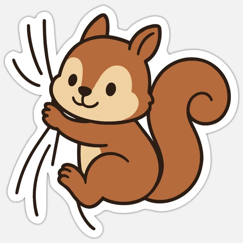 Cher petit écureuil - Sticker taille S (10 x 10 cm) - blanc mat