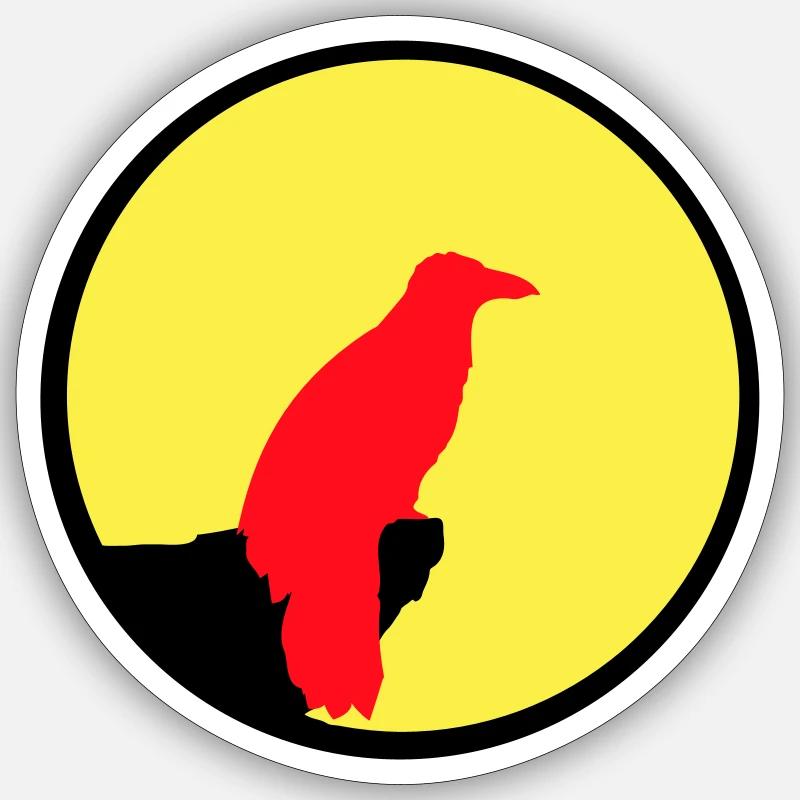 Vogel sitzt Mond nachts Klippe Werwolf heulen Wolf Sticker Größe S (10 x 10 cm)